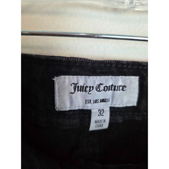 NWT Juicy Couture "Venice " Black w/Side Metallic Fringe Straight Leg Jeans sz32 - Picture 5 of 10